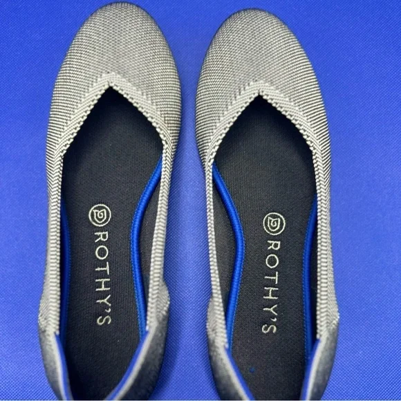 Rothy's Retired The Flat in Black/White Birdseye Print Size 9 - Picture 3 of 10